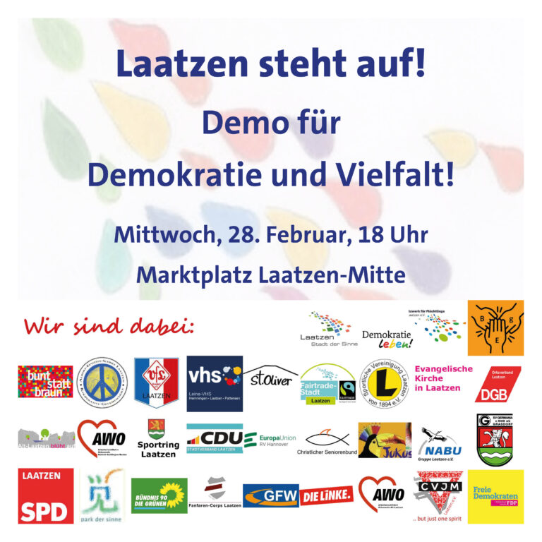 Bündnis in Laatzen demonstriert „Gemeinsam für Demokratie und Vielfalt!“